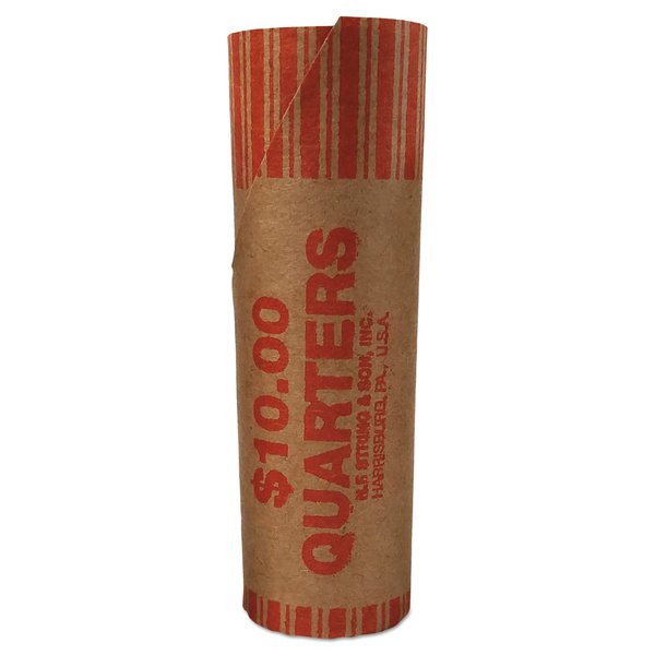 Iconex Preformed Tubular Coin Wrappers, Quarters, $10, PK1000 65072